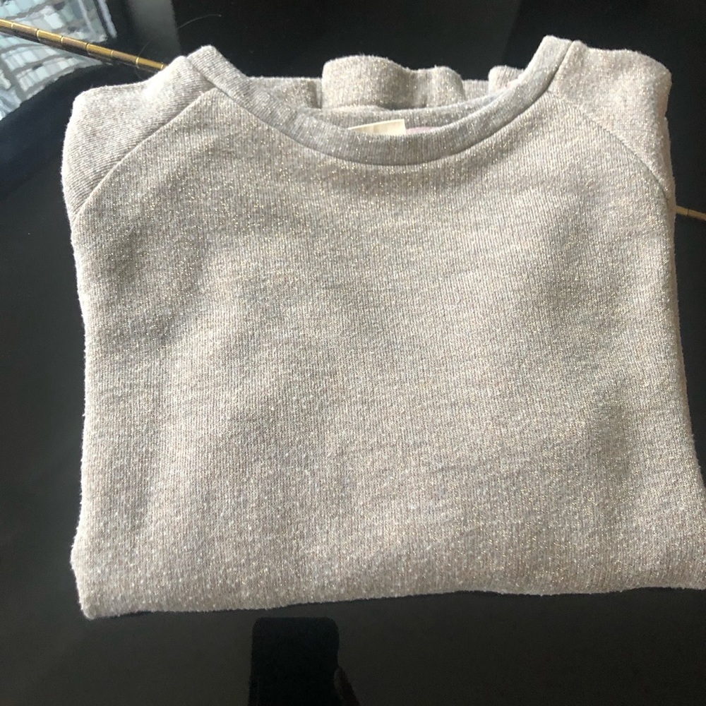Zara sweatshirt cotton with metallic color
